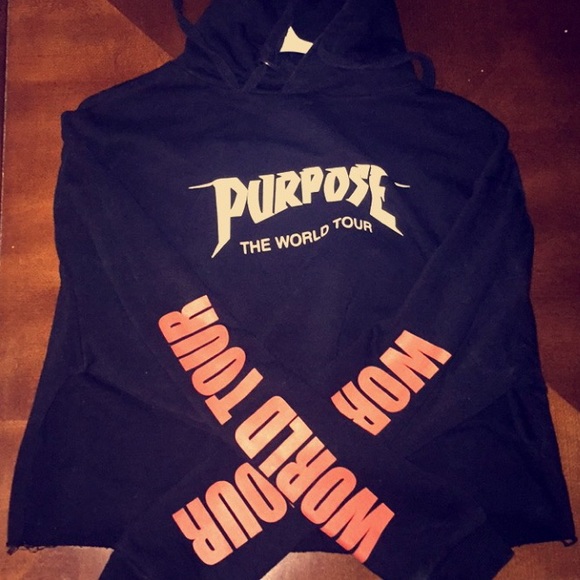 H&M Tops Cropped Purpose Tour Hoodie Poshmark